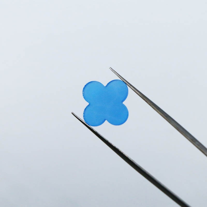 Synthetic Blue Glass Clover Stone factory