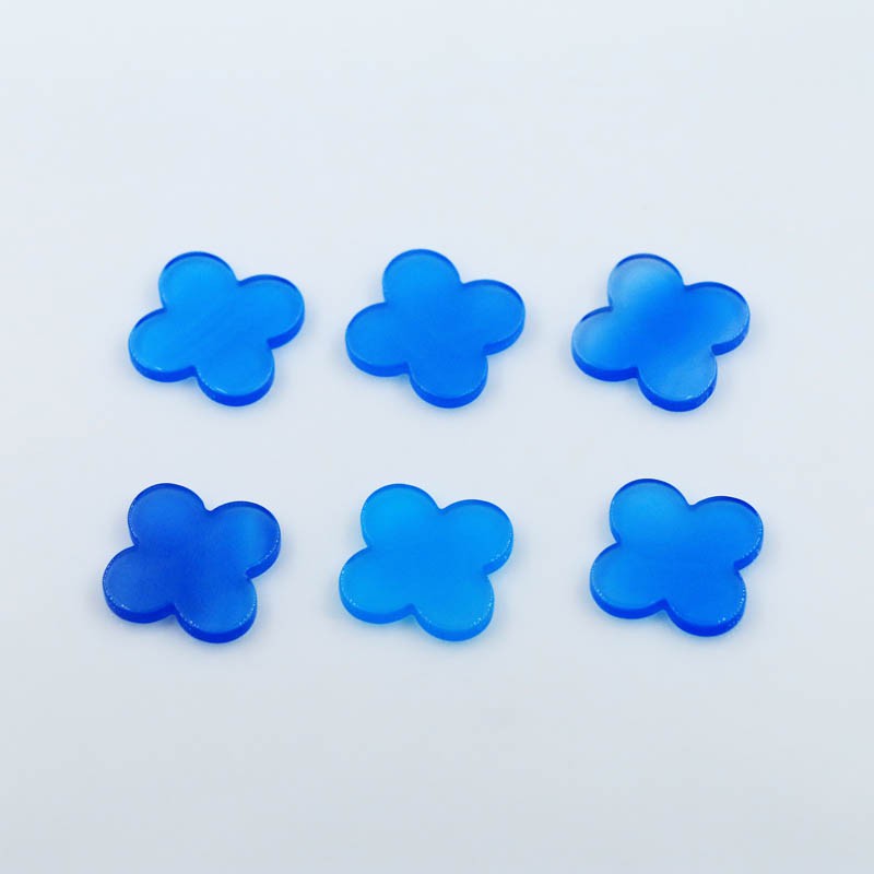 Synthetic Blue Glass Clover Stone